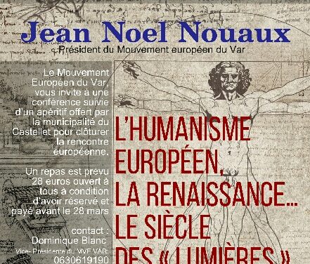 CONFÉRENCE par Jean-Noël Nouaux, président du Mouvement européen du Var