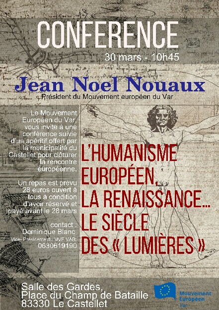 CONFÉRENCE par Jean-Noël Nouaux, président du Mouvement européen du Var