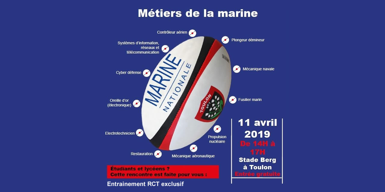 La Marine invite les étudiants à un entraînement dédié du Rugby Club Toulonnais