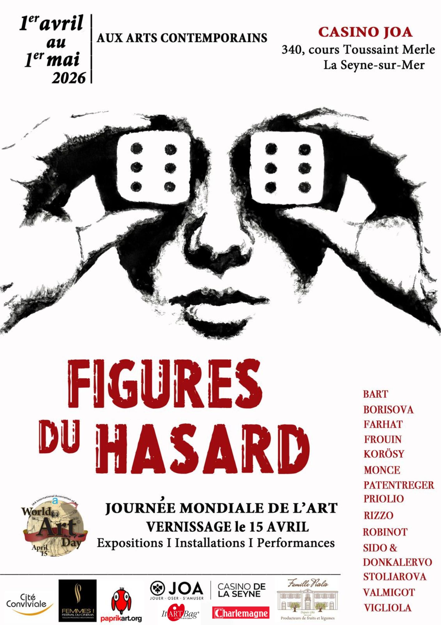 affiche exposition collective Figures du hasard
