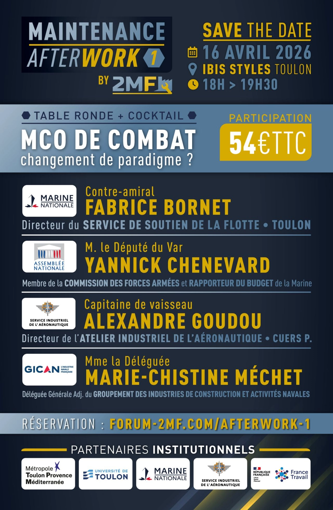 Affiche du 1er Afterwork Maintenance du 2MF le 16 avril 2026 sur le thème du MCO