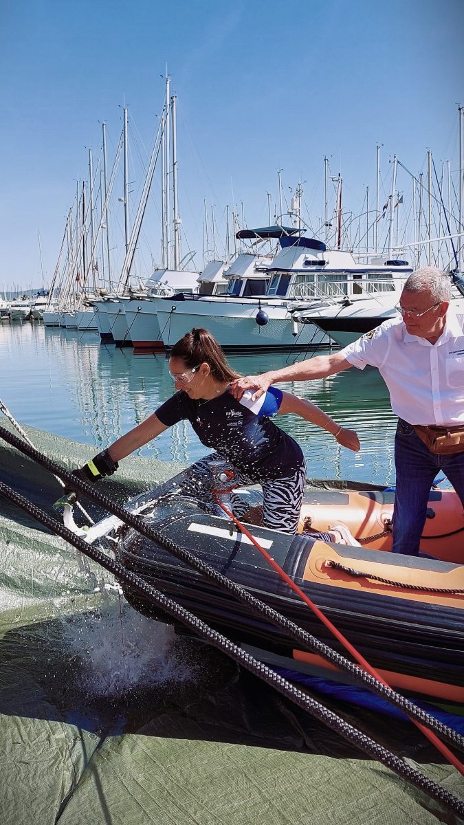 marie barrue, marraine du semi rigide escampo 1